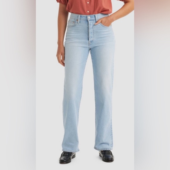 Levi's Denim - Levi’s Light Wash Ribcage High Rise Straight Leg Denim Jeans 29 Twenty Nine